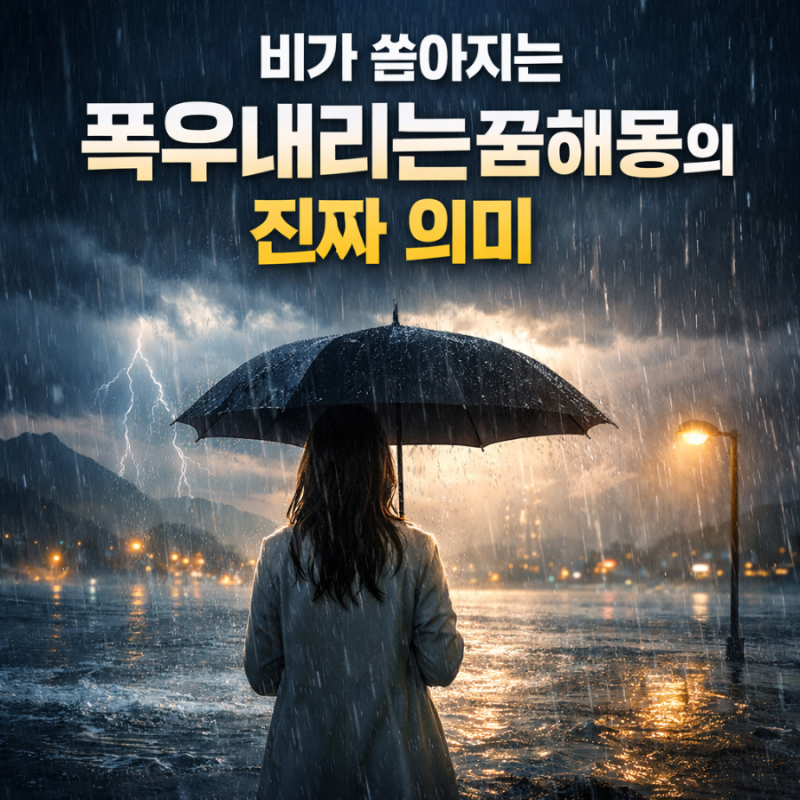 비가 쏟아지는 폭우내리는꿈해몽의 진짜 의미