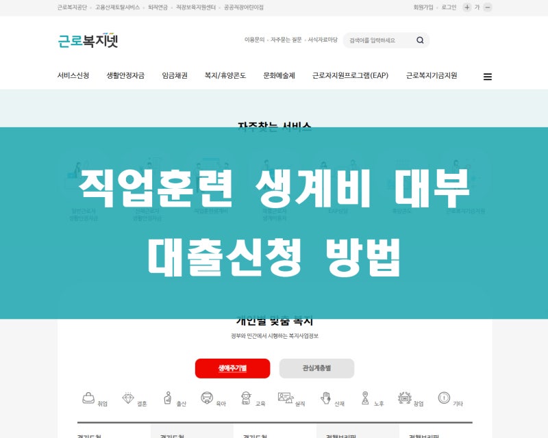 직업훈련 생계비 대부 대출신청 방법