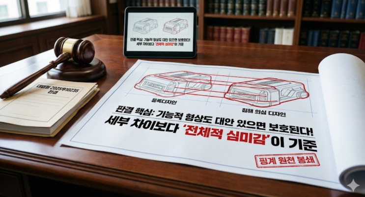  대법원 2026. 1. 8. 선고 2025후10235 판결 - "기능 때문에 어쩔 수 없었다? 디자인 침해의 핑계가 될 수 없는 이유"