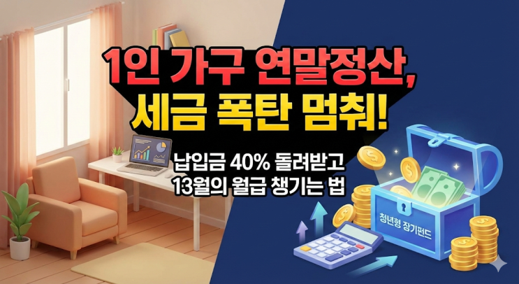  1인 가구 연말정산 필승 전략, 청년형 장기펀드 소득공제로 13월의 월급 챙기는 법