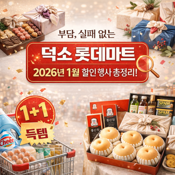   롯데마트 덕소점 2026년 1월 할인 행사 총정리! 설 선물세트부터 1+1 득템까지 