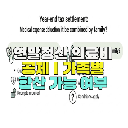  연말정산 의료비 공제｜가족별 합산 가능 여부
