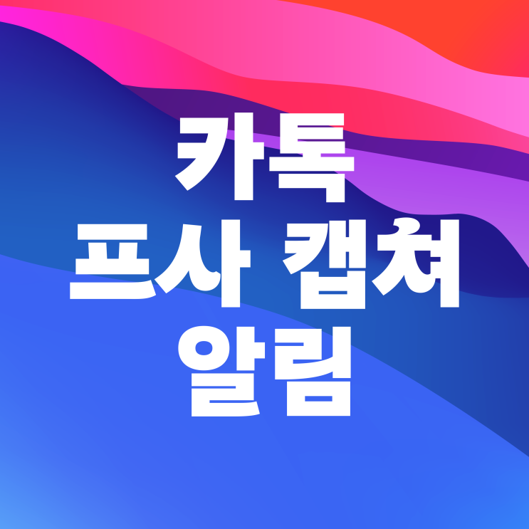  카톡 프사 캡쳐 알림 상대방한테 알려질까?