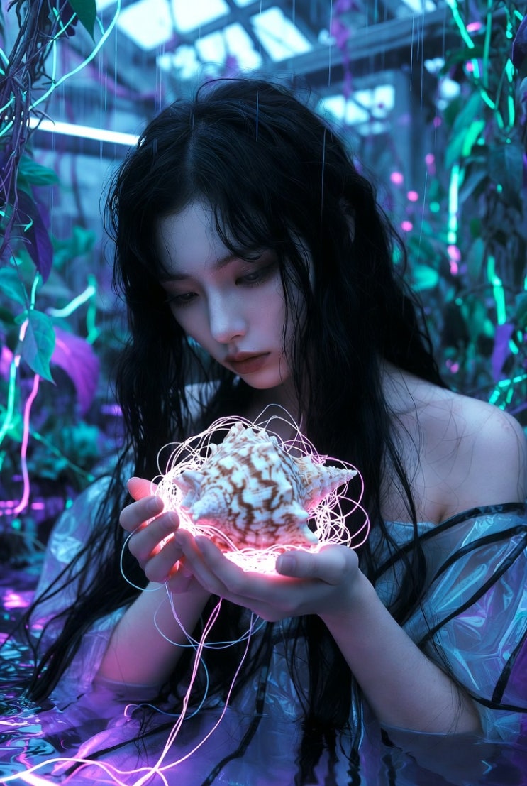  몽환,초현실적 소녀 일러스트