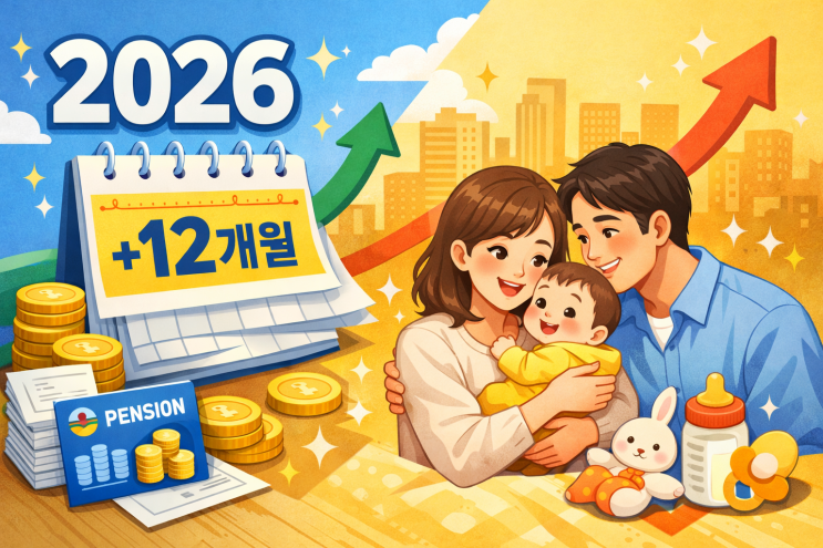  2026년 확대되는 출산크레딧, 첫째 자녀부터 12개월 추가 인정! 아이 낳았는데 국민연금 가입기간이 늘어난다고요?