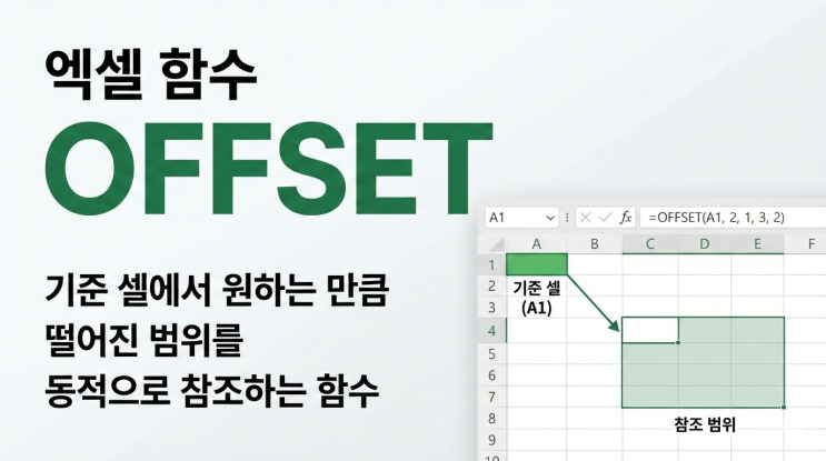  [엑셀 함수] OFFSET - 기준 셀에서 원하는 만큼 떨어진 범위를 동적으로 참조하는 함수