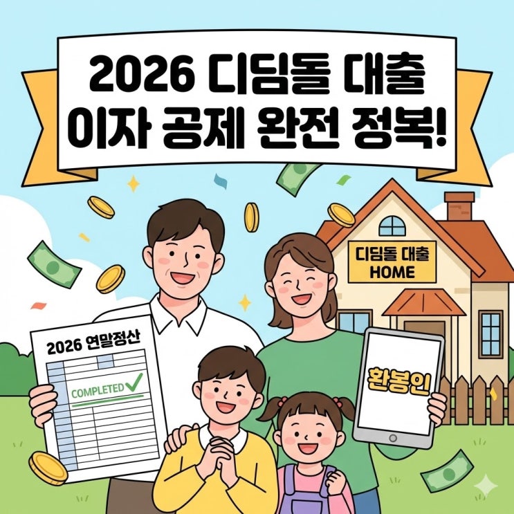  2026 연말정산 디딤돌대출 이자공제 자격 및 한도 총정리 (최대 2000만원)