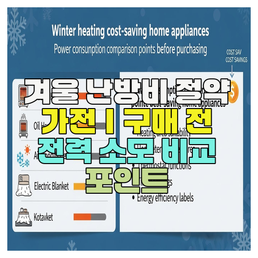  겨울 난방비 절약 가전｜구매 전 전력 소모 비교 포인트