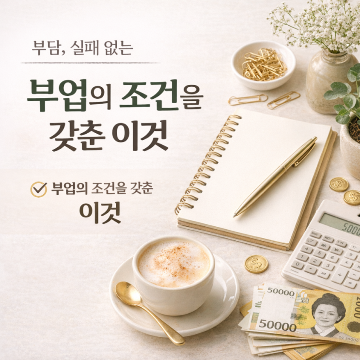 부담, 실패 없는 부업의 조건을 갖춘 이것