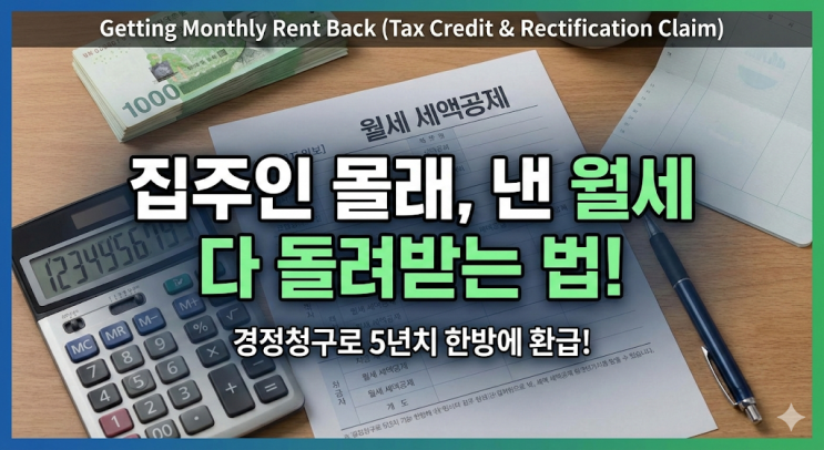  연말정산 월세 세액공제 집주인 동의 없이 몰래 받는 법, 퇴거 후 5년 내 경정청구로 90만원 돌려받은 후기