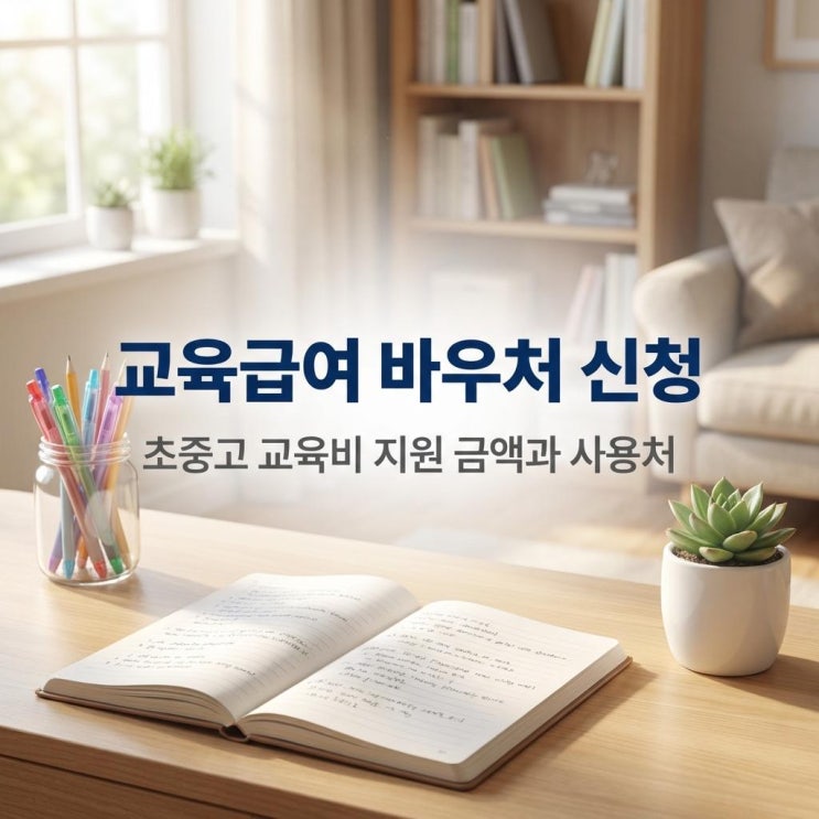  교육급여 바우처 신청 2026년 초중고 교육비 지원 금액과 사용처 완벽 정리 (중위소득 50%)