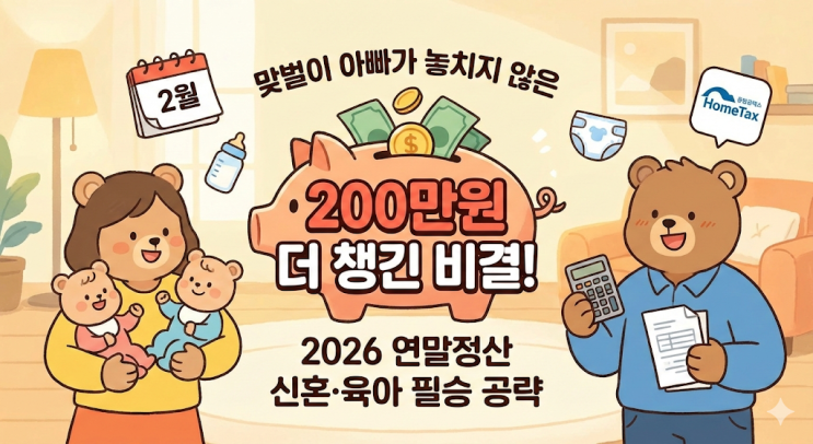  2026 연말정산 신혼부부 영유아 소득공제, 맞벌이 아빠가 놓치지 않고 200만원 더 챙긴 비결