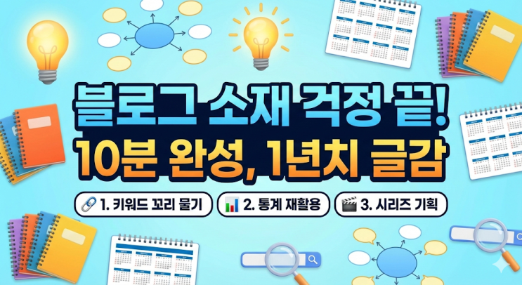  블로그 소재 고갈? 퇴근 후 10분 만에 1년치 글감 찾는 현실적인 방법 3가지