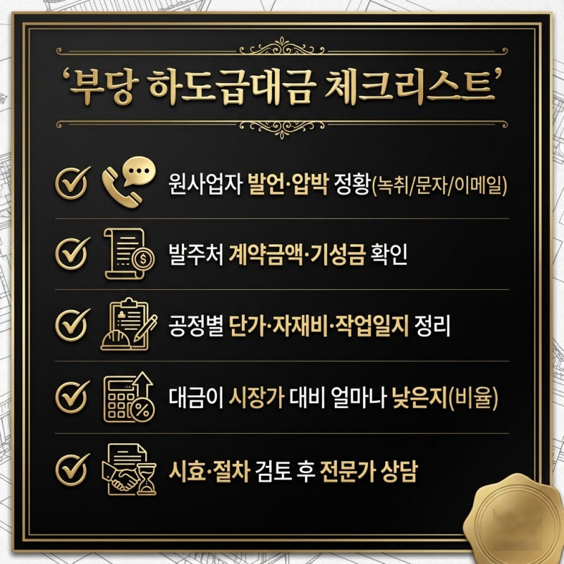 발주처 금액보다 너무 낮은 하도급비, 부당 대금 대응법 관련 이미지 8