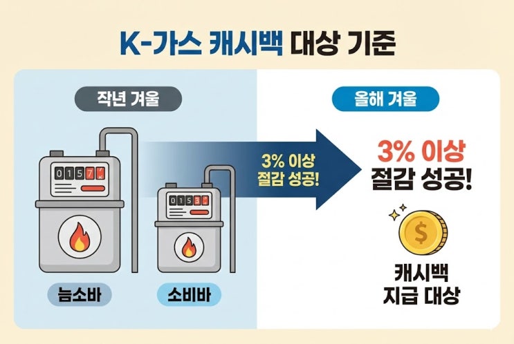  K-가스캐시백 지원금액 계산법, 3% 절감 시 환급액은?
