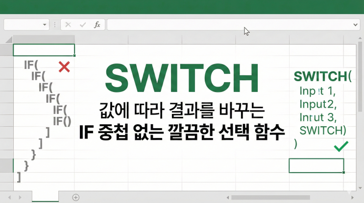  [엑셀 함수] SWITCH - 값에 따라 결과를 바꾸는 IF 중첩 없는 깔끔한 선택 함수