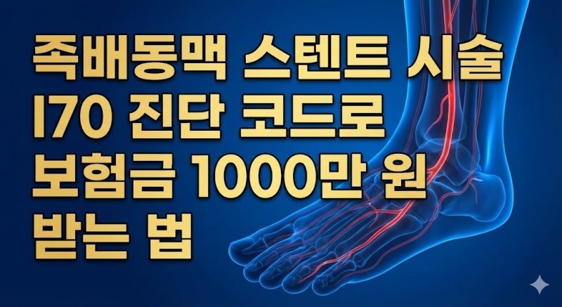 족배동맥 스텐트 시술 I70 코드 하나로 119대 수술비 보험금 달라지는 배경