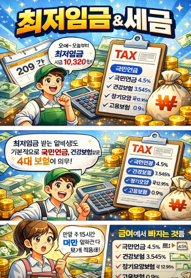  최저임금 받으면 세금은 얼마나 빠질까?(최저임금 = 그대로 받는 돈 X)