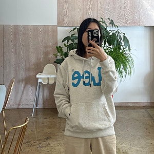 리후드티  LEE 빅 트위치 로고 후드 오트밀