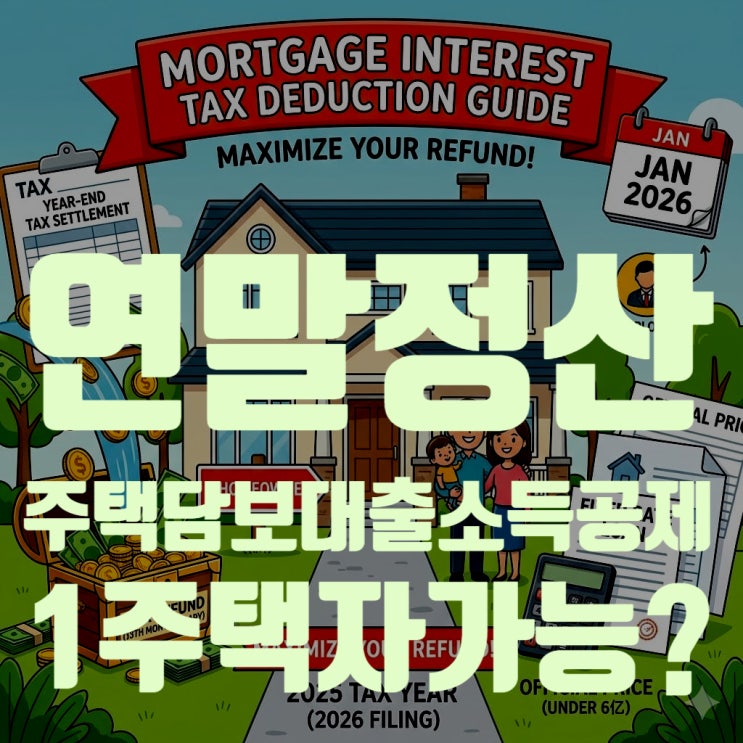  연말정산 주택담보대출 소득공제, 1주택자라면 최대 400만원 세금 환급받는 법 (2026 최신)