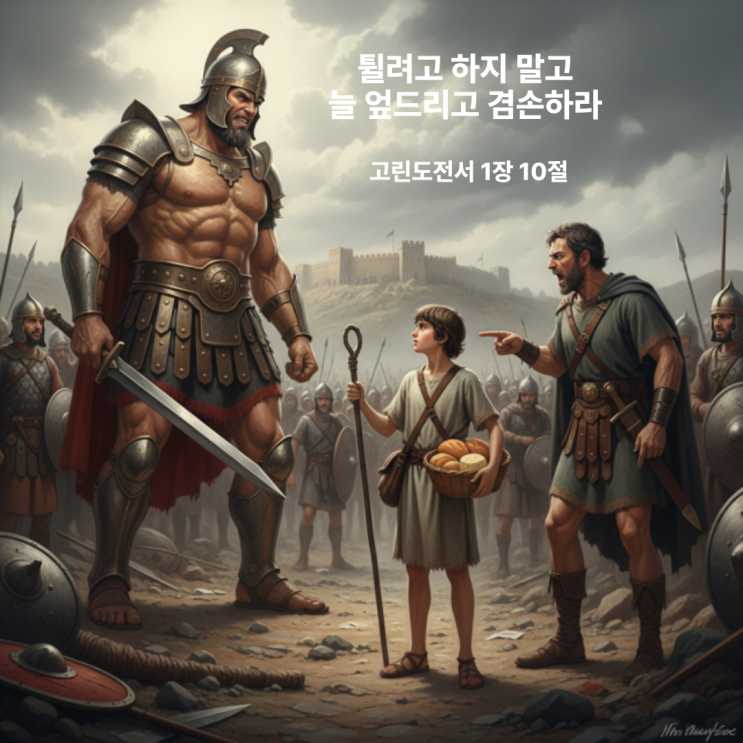  튈려고 하지 말고 늘 엎드리고 겸손하라 고린도전서 1장 10절
