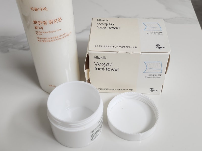 토너패드 만들기 DIY, 식물나라 어린녹차 토너, 뽀얀쌀 토너 (+올리브영 필리밀리 페이스타올)....