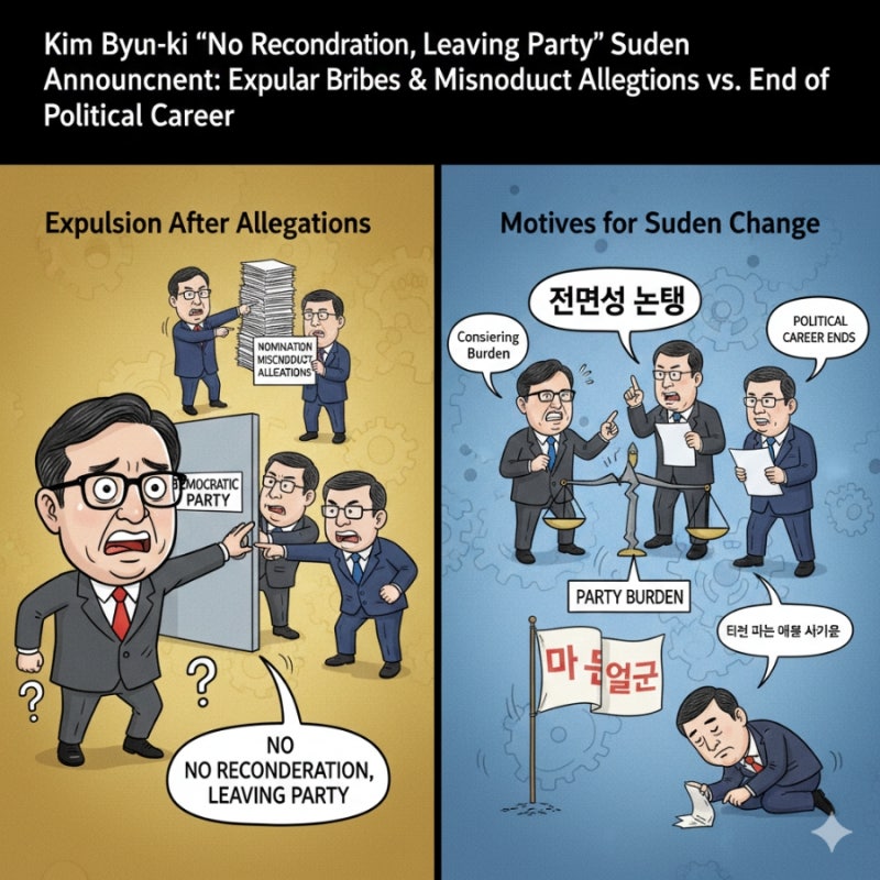 김병기 “재심 신청 않고 탈당” 돌연 선언 총정리: 공천헌금·비위 의혹 제명 후 입장 급변, ....