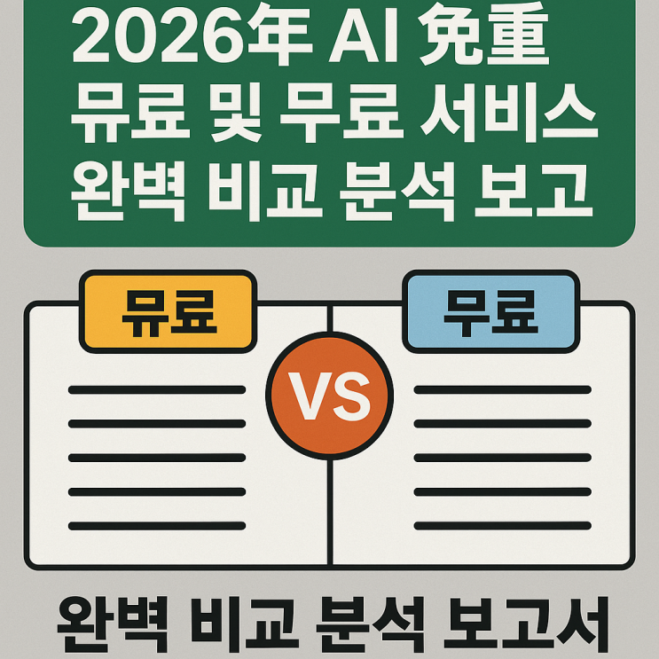  2026년 실용적인 AI 종류 유료 및 무료 서비스 완벽 비교 분석 보고서