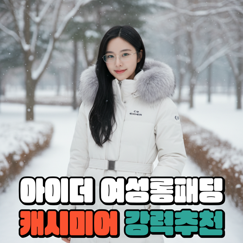 아이더 여성 롱패딩 사이즈 팁! 캐시미어 코트 다운 흰색 55사이즈 착용 후기 (40% 할인 득템)