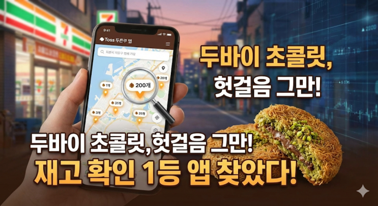  [토스 두쫀쿠 맵] 두바이 초콜릿 파는곳, 편의점 5군데 헛걸음 후 찾은 재고 확인 1등 방법