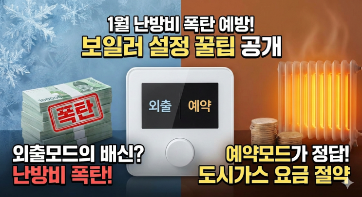  1월 난방비 폭탄 예방! 보일러 외출모드 vs 예약모드, 쌍둥이 아빠가 찾은 도시가스 요금 절약 정답공개