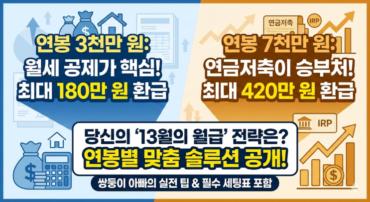  2026 연말정산 환급액 미리보기, 연봉 3천부터 7천까지 구간별 필승 공략법