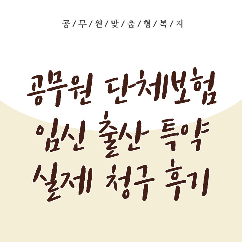 25년 공무원단체보험 임신출산특약 실제 청구후기/ 임신출산비용공유