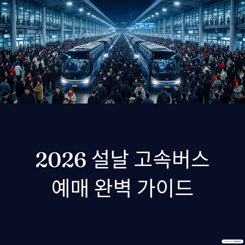 [2026 설날] 고속버스 예매 오픈 시간 / 예매 방법 / 취소표 알림 / 잔여석 조회