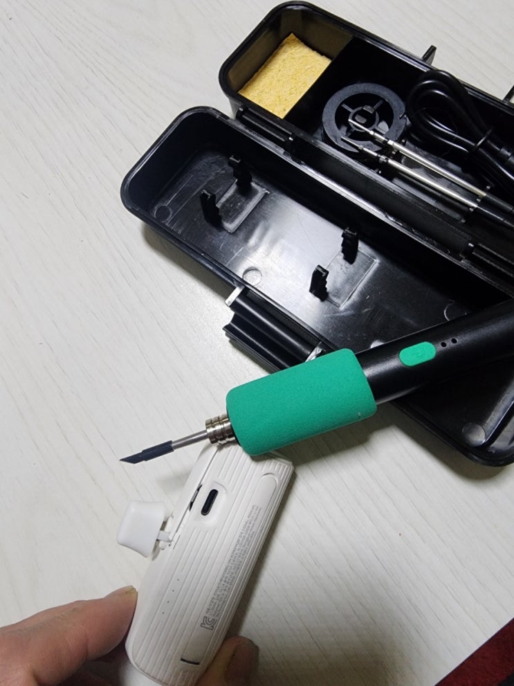  휴대용 USB 충전식 인두기 사용후기 플라스틱 땜질 온도조절 DIY