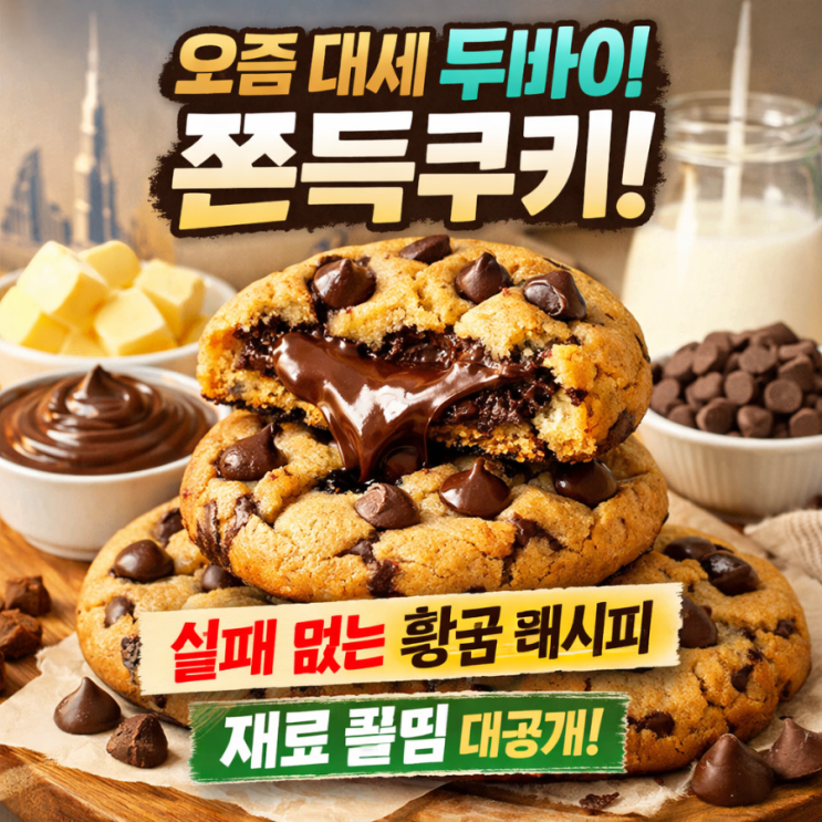  요즘 대세 두바이 쫀득 쿠키, 실패 없는 황금 레시피 & 재료 꿀팁 공유