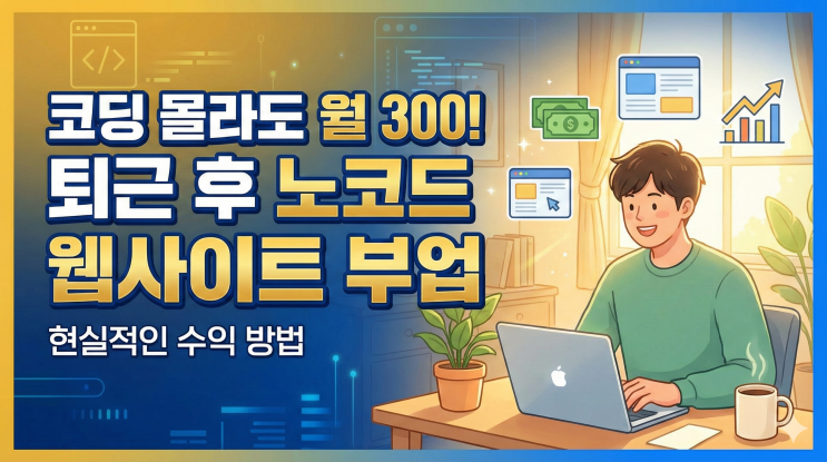  코딩 몰라도 월 300만원? 퇴근 후, 노코드 웹사이트 제작 부업으로 수익 만드는 현실적인 방법