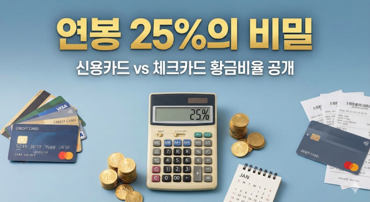  연말정산 신용카드 체크카드 비율, 연봉 25% 구간만 알면 13월의 월급 받습니다 (30대 맞벌이 필독)