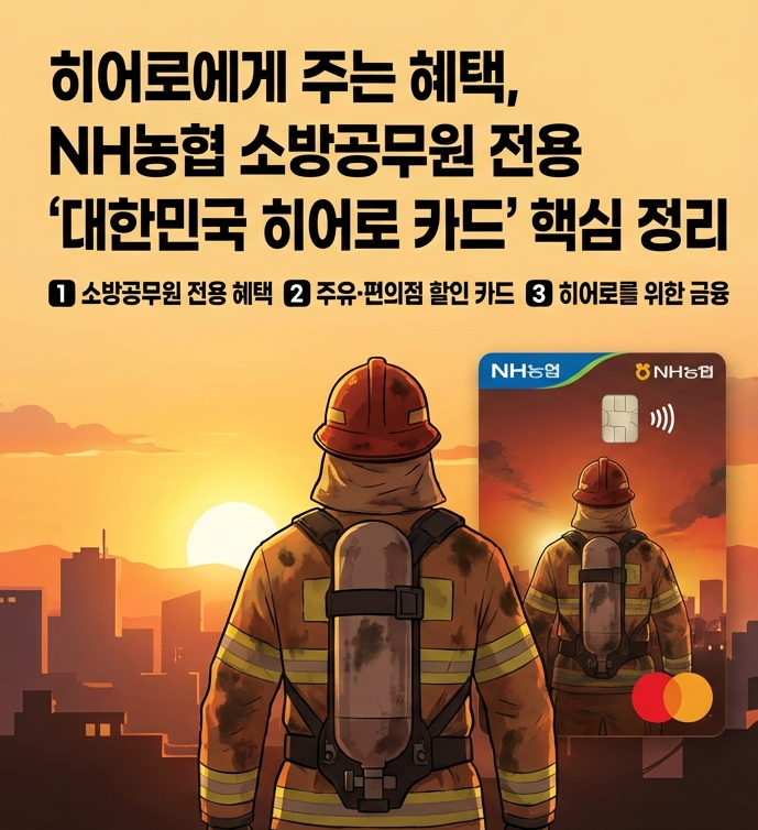  히어로에게 주는 혜택, NH농협 소방공무원 전용 ‘대한민국 히어로 카드’ 핵심 정리