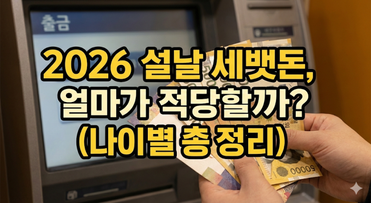  2026 설날 세뱃돈 기준, 초등학생 조카 5만원이 적당할까? 물가 반영 완벽 정리