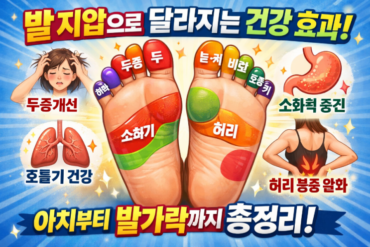  발 부위별 지압(마사지)로 달라지는 건강 효과: 아치부터 발가락까지 한 번에 정리