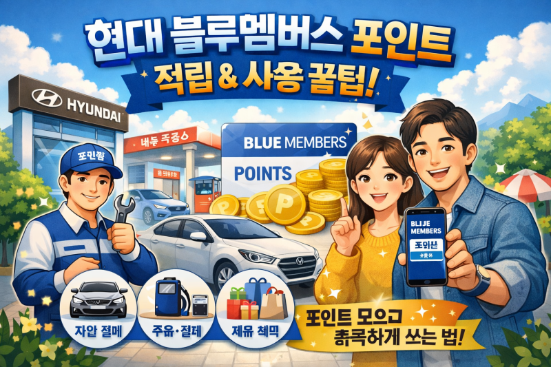 현대 블루멤버스 포인트 적립 방법 사용처 조회 사용 방법 가이드