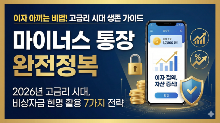  마이너스 통장 완전정복, 2026년 고금리 시대 비상자금을 현명하게 활용하는 7가지 전략