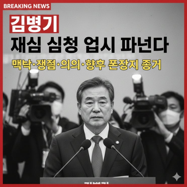 "김병기 재심 신청 없이 떠난다" 맥락·쟁점·의미·향후 전망까지 정리