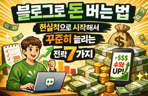   “블로그로 돈 버는 법” 현실적으로 시작해서 꾸준히 늘리는 전략 7가지