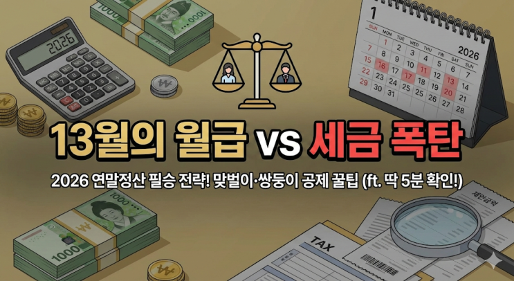  2026 연말정산 기간 일정 및 환급금 조회, 맞벌이 부부 인적공제 몰아주기 전략 (ft. 13월의 월급 만들기)
