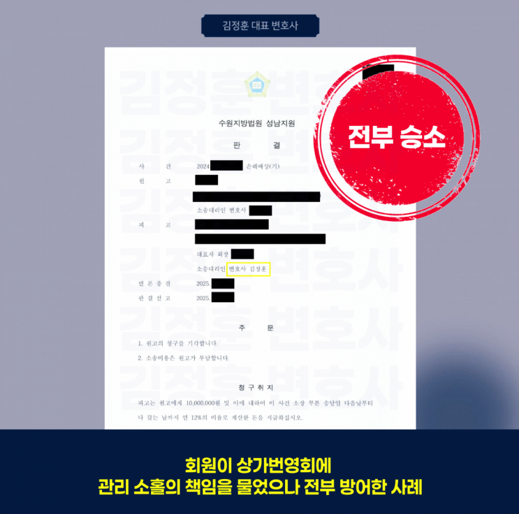  회원 간 분쟁이 상가번영회로 번진 경우, 손해배상 전부 기각 시킨 사례
