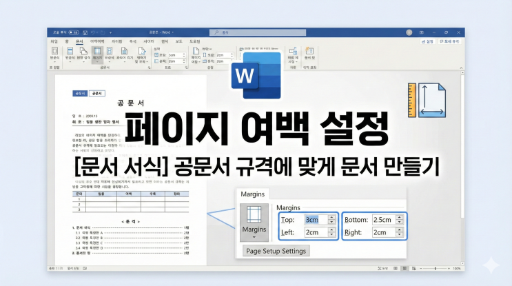  [Word 문서 서식] 페이지 여백 설정 - 공문서 규격에 맞게 문서 만들기