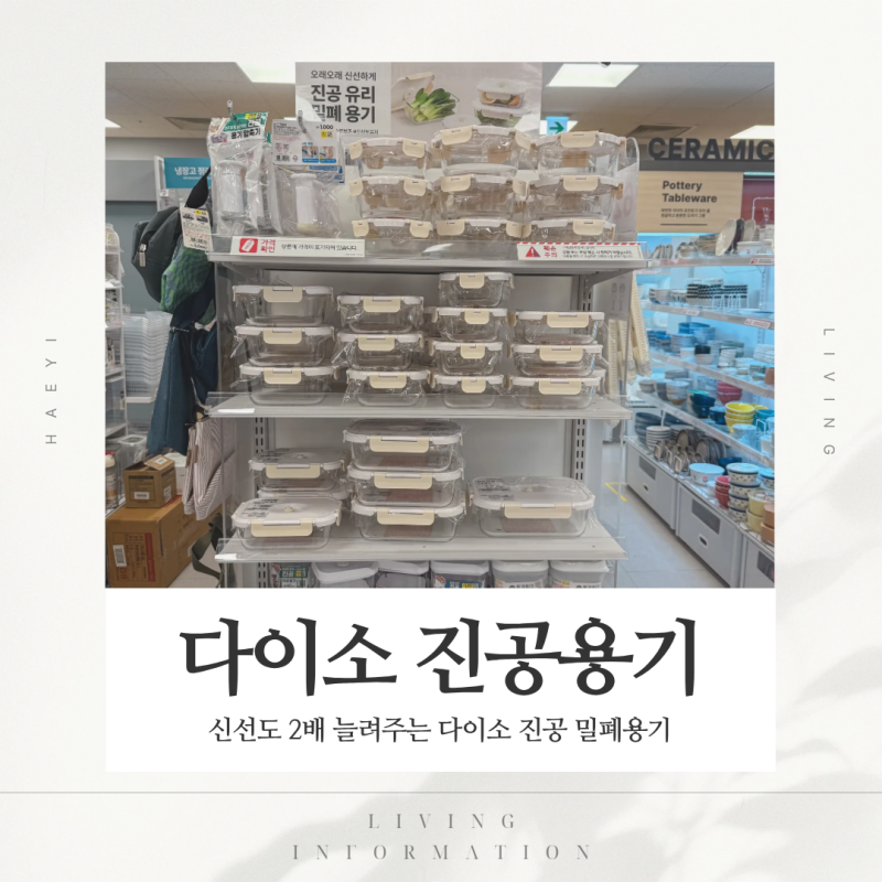 다이소 진공 유리 밀폐용기 추천 오븐·냉동 가능한 다이소 밀폐용기