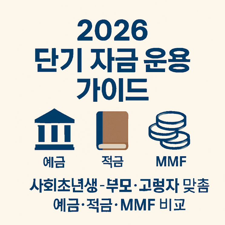  2026 단기 자금 운용법 | 예금·적금·MMF 구조 비교